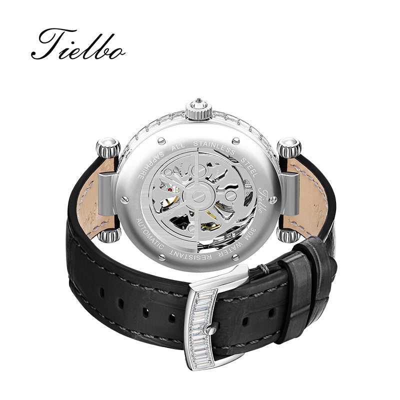 Tielbo T868L Luxury Mechanical Watches Diamond Bezel Jade Dial Ladies' Wristwatch