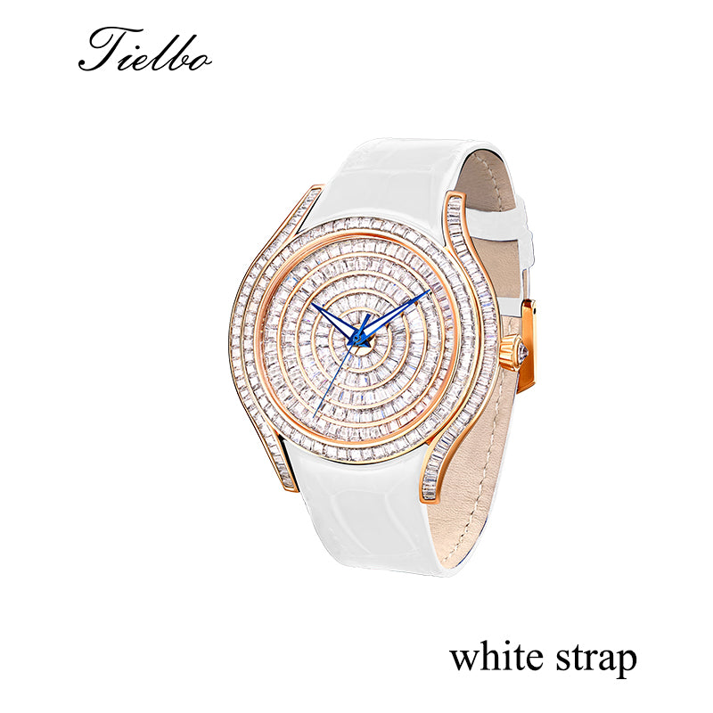 TIELBO TC815M Waltz Swiss Quartz Movement Watch For Men Fashion Retro Diamonds Wrist Watches