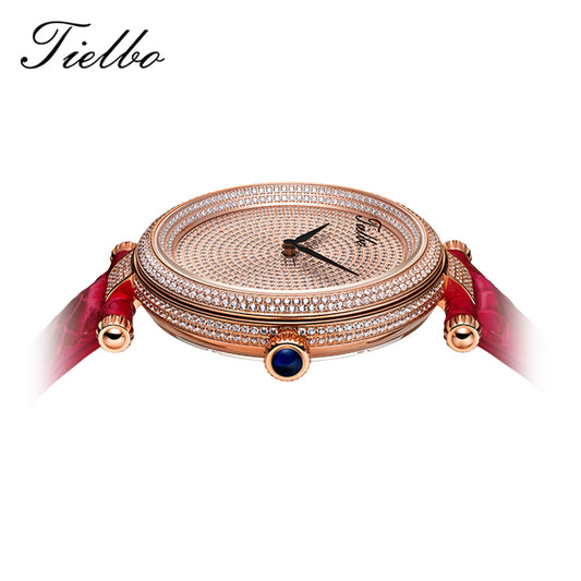 TIELBO Swiss Quartz Movement Watch For Women Sapphire Mirror Zircon TC128L