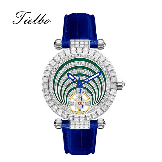 Tielbo T810 Jade and Diamond Automatic mechanical Jewelry watches