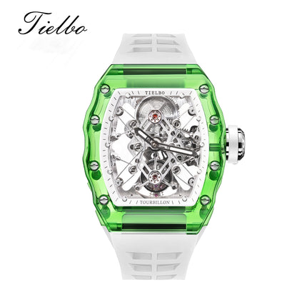 Tielbo T313M Crystal Manual Tourbillon Sport Fashion Skeleton Mechanical Watch