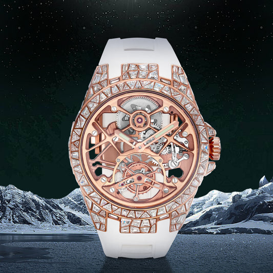 Tielbo TY850 Manual Tourbillon Crystal Case Skeleton Dial Sapphire Watch