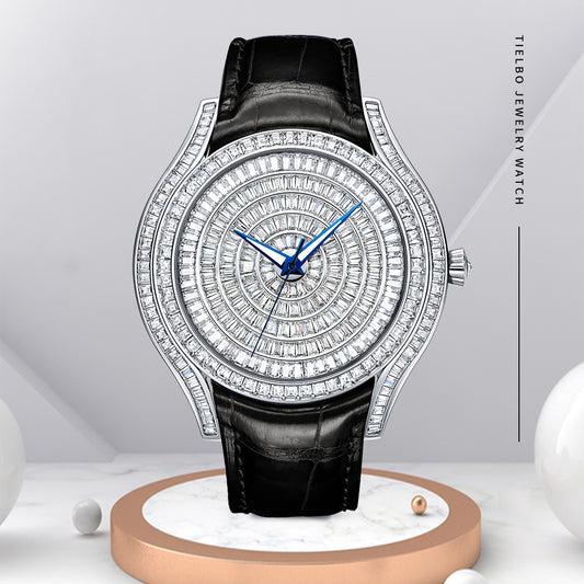 TIELBO TC815M Waltz Swiss Quartz Movement Watch For Men Fashion Retro Diamonds Wrist Watches