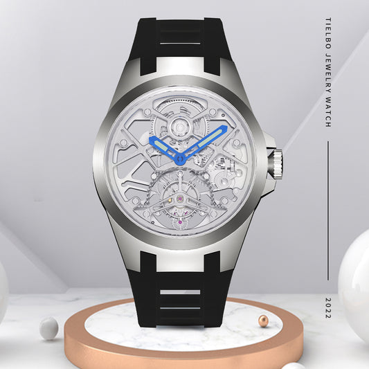 TIELBO Space Luxury Manual Tourbillon Men‘s Watch Skeleton Dial TY306M