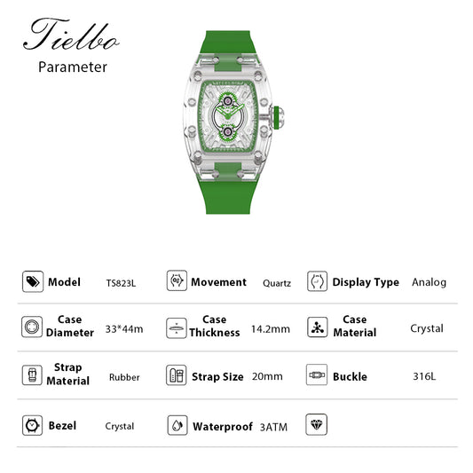 TIELBO Crystal Quartz Movement Ladies' Watch Luxury TS823L
